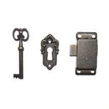 Surface Mount Lock w/Key Escutheon for Large Grandfather Clock